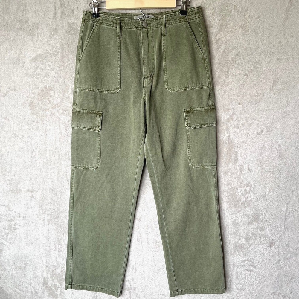 Velvet Heart Jeans Womens 29 Green Bradley Cargo Pants Straight Leg Patch Pocket